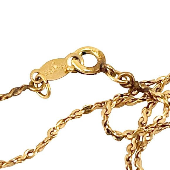 Vintage 14K Gold Filled Pendant Necklace With Iridescent Beads Filigree Detaili - Picture 5 of 7